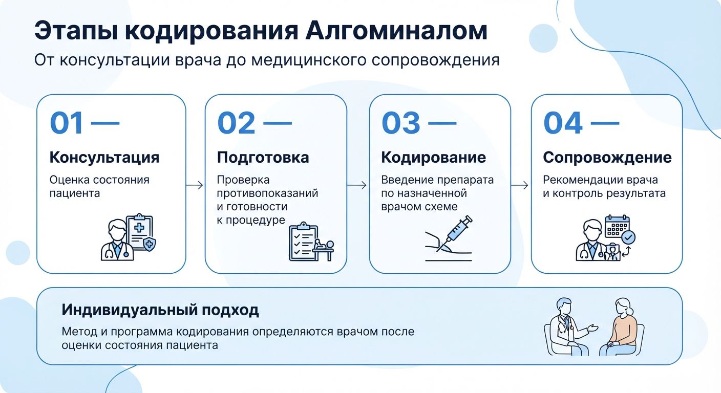 Кодирование препаратом «Алгоминал» в Павловске инфографика